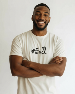 T-shirt blanc singé byBill - sérigraphie noire