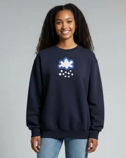 Sweat-shirt navy - neige pailleté