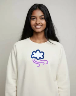 Sweat-shirt crème - Vent pailleté