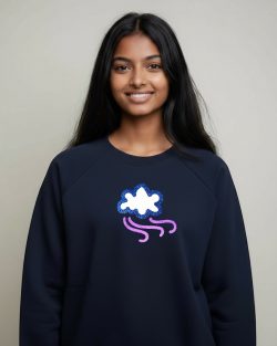 Sweat-shirt navy - Vent pailleté