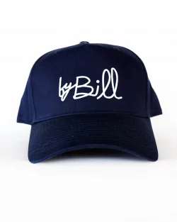Casquette bleue - byBill - flocage feutre blanc